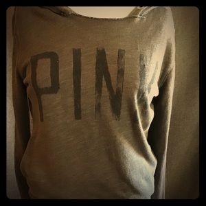 Women’s distressed VS PINK brand pullover hoodie